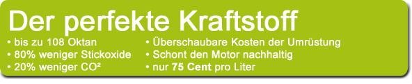 Die Vorteile von Autogas aufgelistet.